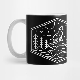 Wolf and Moon - Minimalistic  Design Mug